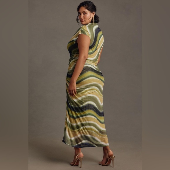 The Maya Ruched Cowl-Neck Dress: Mesh Edition by Anthropologie - Picture 3 of 7